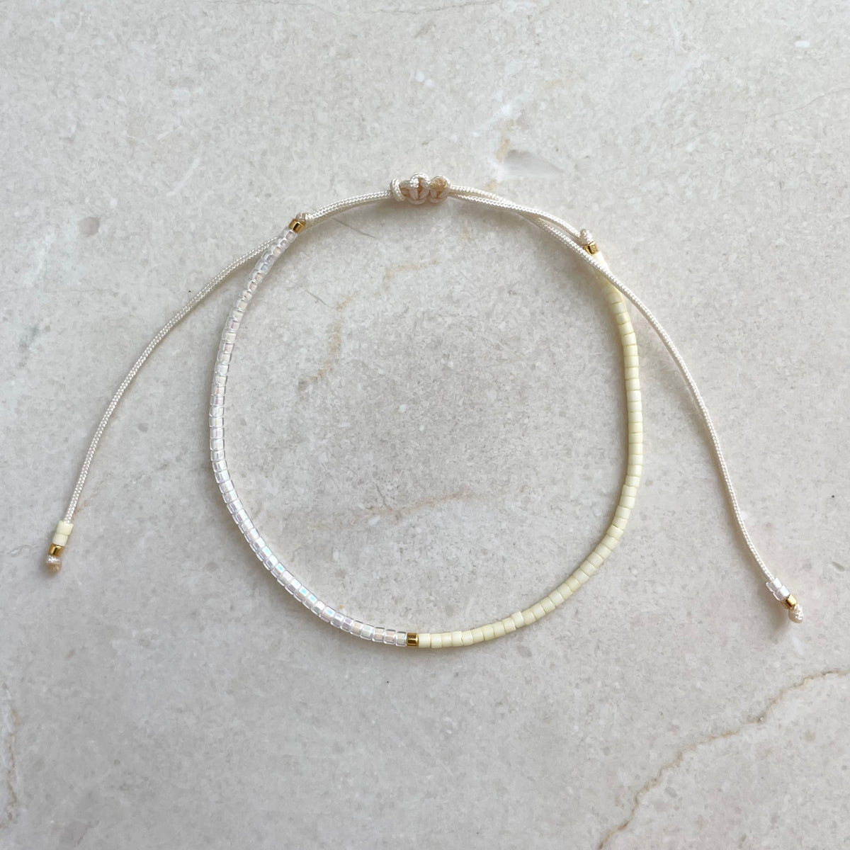 Delica Armband - Lemon Crystal