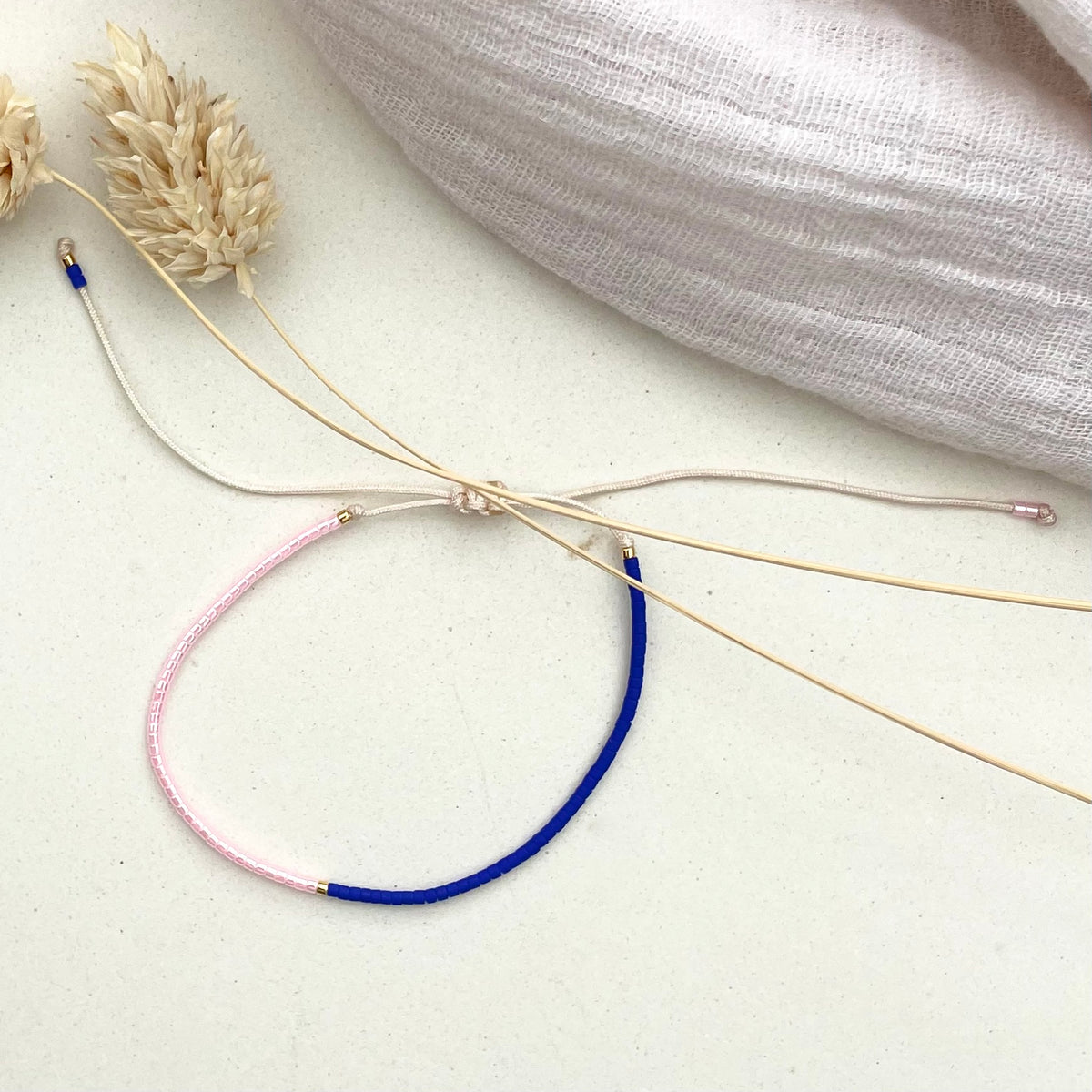 Delica Armband - Pink Cobalt