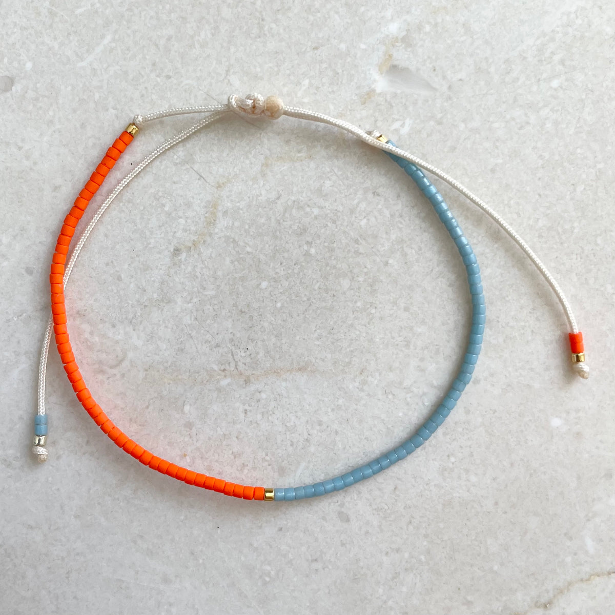 Delica Armband - Orange & Blue