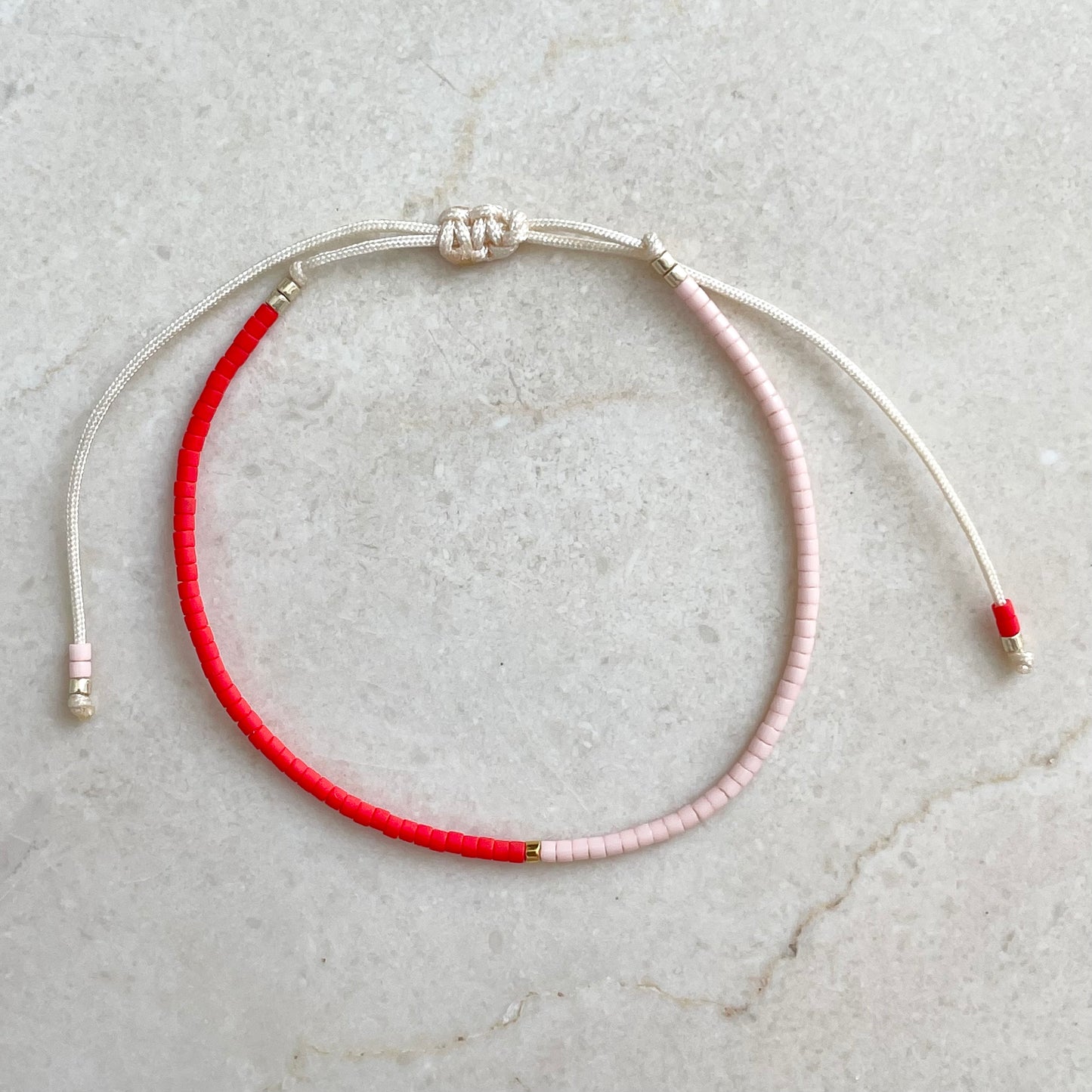 Delica Armband Rosa-Rot