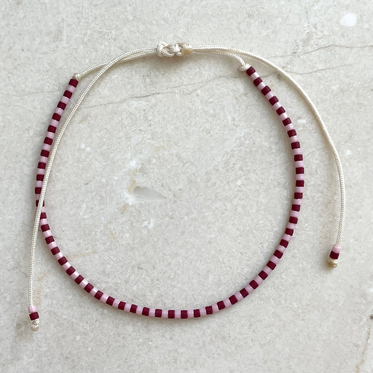 Delica Armband -  Burgundy & Pink